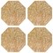 Wrapables Vinyl Metallic Colored Placemats for Weddings, Parties, Special Events (Set of 4), Bronze Octagon